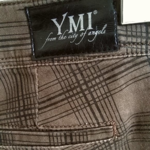 YMI city of angels Low rise Brown Plaid Pant - Picture 5 of 6
